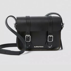 Dr. Martens Black Leather Messenger Bag